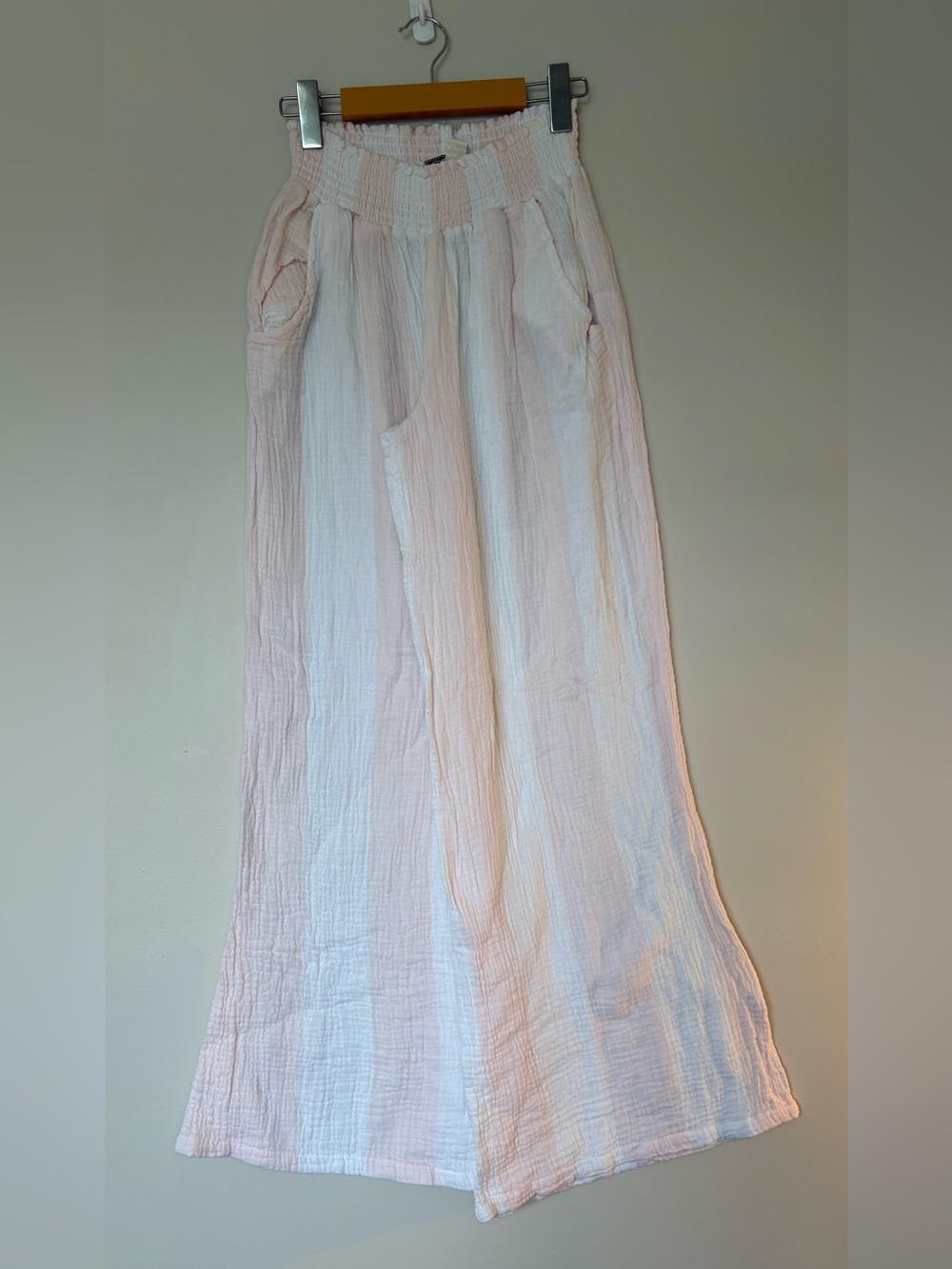Light Pink and White wide-leg pant